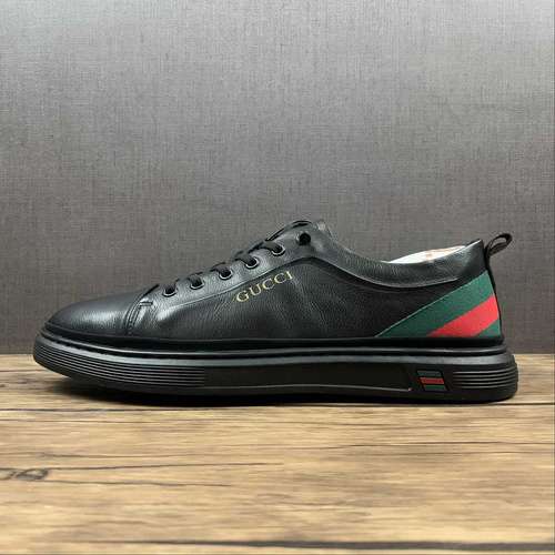 400GUCCI ACE EMBROIDERED LOWTOP SNEAKER BLACKGREENREDMAN3844
