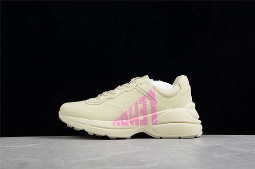 630GUCCI RHYTON VINTAGE TRAINER SNEAKER BEIGELIGHT PINKBEIGEWOMAN3639MAN4045