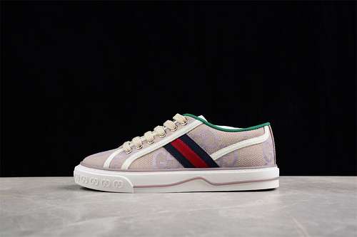 500GUCCI TENNIS 1977 PRINT SNEAKER GREEYGREYWHITEREDWOMAN3539