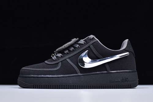 500AQ4211001TRAVIS SCOTT X AIR FORCE 1 LOW BLACKREFLECTIVESILVERMAN40475