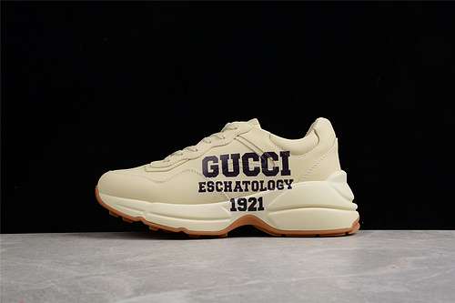 600GUCCI RHYTON VINTAGE TRAINER SNEAKER BEIGEBLACKBEIGEWOMAN3539MAN4044