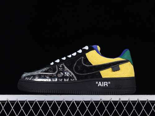 600AIR FORCE 1 LOW 07 X LV BLACKYELLOWGREENWHITEMAN3846