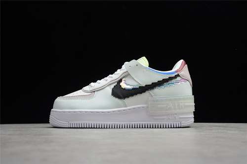 300CV8480300AIR FORCE 1 SHADOW SE PIXEL SWOOSH BARELY GREENWHITEPLATINUM VIOLETBLACK