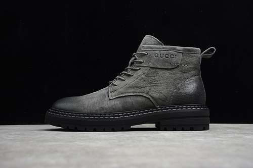 480GUCCI SCREENER GG HIGHTOP BOOTS GREYBLACKBLACKMAN3844