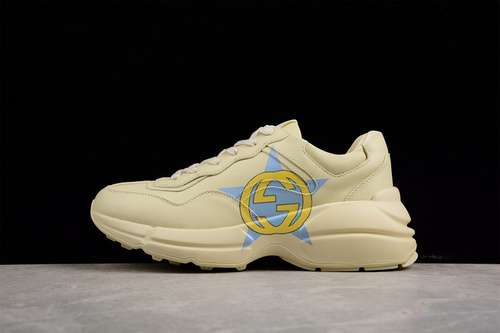 630GUCCI RHYTON VINTAGE TRAINER SNEAKER BEIGEBEIGEGREENWOMAN3539MAN4044