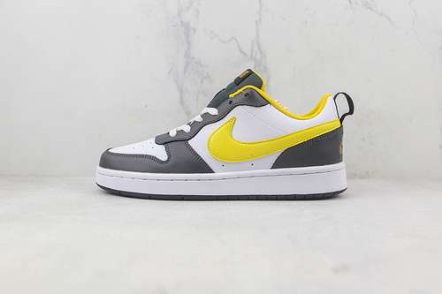 【300】[DO6688-100]-[COURT BOROUGH LOW 2 SE GS WHITE/IRON GREY/BLACK/YELLOW STRIKE]-[UNISEX:36-45]