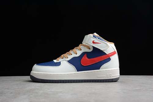 【330】[512745-068]-[AIR FORCE 1 MID 07 BEIGE/DARK BLUE/RED]-[WOMAN:36-39]-[MAN:40-45]