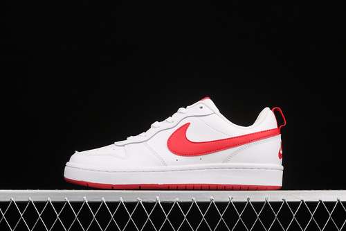 【260】[BQ5448-103]-[COURT BOROUGH LOW 2 GS WHITE/WHITE/UNIVERSITY RED]-[WOMAN:36-39]-[MAN:40-44]