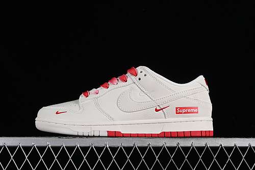 【360】[BB8657-107]-[SUPREME X DUNK LOW SB WHITE/RED]-[WOMAN:36-39]-[MAN:40-45]