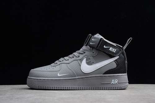 [804609-600]-[AIR FORCE 1 MID UTILITY WOLF GREY/BLACK-WHITE]-[UNISEX:36-45]-[OG00144]
