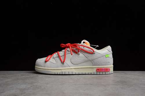 【340】[DJ0950-103]-[OW X SB DUNK LOW LOT 40 OF 50 SAIL/NEUTRAL GREY/GLOBAL RED]-[UNISEX:36-47.5]