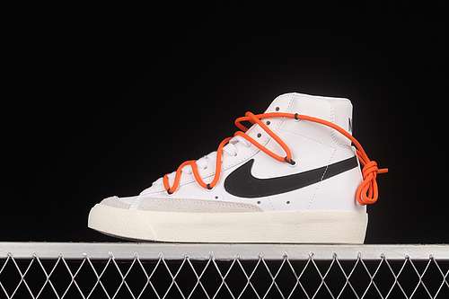 【280】[BQ6806-100]-[BLAZER MID WHITE/BLACK/ORANGE]-[WOMAN:36-39]-[MAN:40-45]