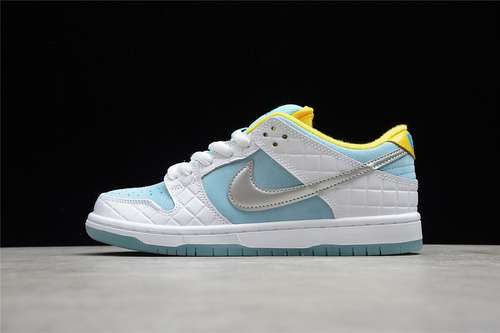 【380】[DH7687-400]-[FTC X SB DUNK LOW WHITE/LAGOON PULSE-METALLIC SILVER-SPEED YELLOW]-[UNISEX:36-45]