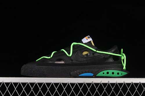 【400】[DH7863-001]-[OW X BLAZER LOW BLACK/BLACK/FLUORESCENT GREEN]-[WOMAN:36-39]-[MAN:40-46]