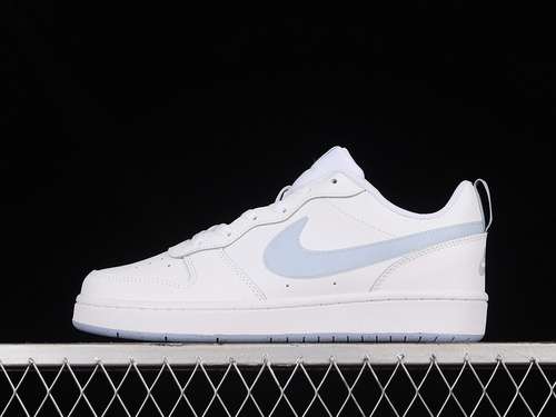 【220】[BQ5448-118]-[COURT BOROUGH LOW 2 GS WHITE/AURA/LIGHT BLUE]-[WOMAN:36-39]-[MAN:40-45]