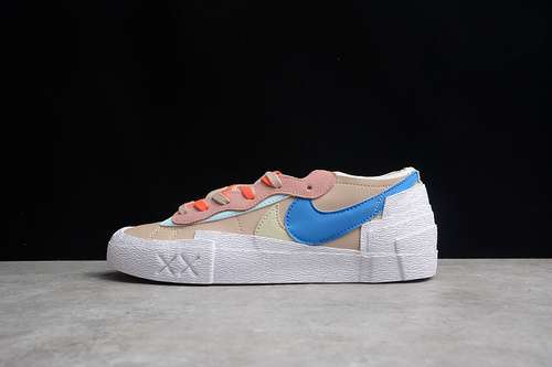 【320】[DM7901-100]-[KAWS X SACAI X BLAZER LOW REED LIGHT KHAKI/ORANGE/BLUE]-[WOMAN:36-39]-[MAN:40-45]