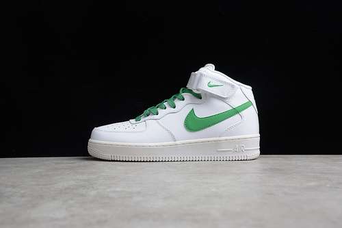 【320】[366731-909]-[AIR FORCE 1 &#x27;07 MID WHITE/WHITE/GREEN]-[WOMAN:36-39]-[MAN:40-45]