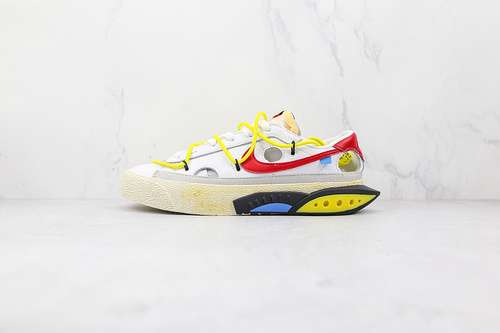 【420】[DH7863-100]-[OW X BLAZER LOW WHITE/UNIVERSITY RED/BLACK]-[MAN:40-46]