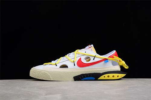 【360】[DH7863-100]-[OW X BLAZER LOW WHITE/UNIVERSITY RED/YELLOW]-[WOMAN:36-39]-[MAN:40-46]