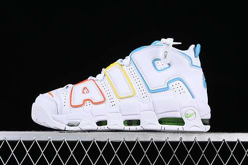 【340】[FJ4624-100]-[AIR MORE UPTEMPO 96 QS WHITE/BLUE/YELLOW/ORANGE]-[WOMAN:36-39]-[MAN:40-45]