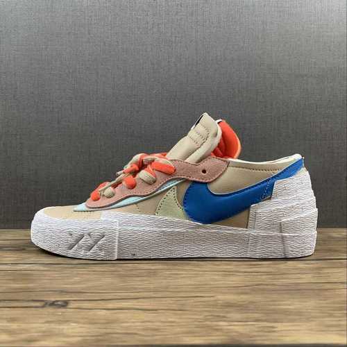 【280】[DM7901-100]-[BLAZER LOW SACAI KAWS NATURAL YELLOW/BLUE/WHITE]-[WOMAN:36-39]-[MAN:40-45]