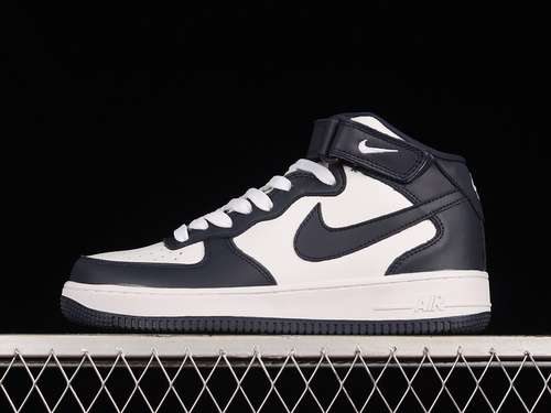 【340】[QH2258-058]-[AIR FORCE 1 MID 07 BLACK/WHITE/DARK BLUE]-[MAN:39-45]