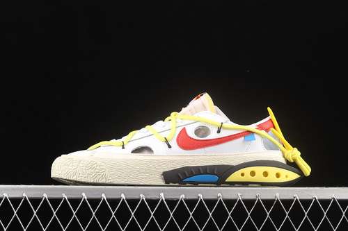 【420】[DH7863-100]-[OFF-WHITE X BLAZER LOW WHITE/UNIVERSITY RED/WHITE]-[WOMAN:36-39]-[MAN:40-46]