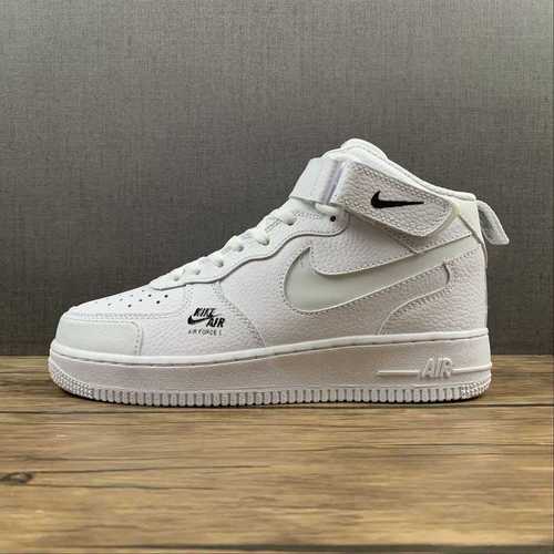 【310】[CU3088-606]-[AIR FORCE 1 MID PREMIUM WHITE/WHITE/BLACK]-[WOMAN:36-39]-[MAN:40-45]