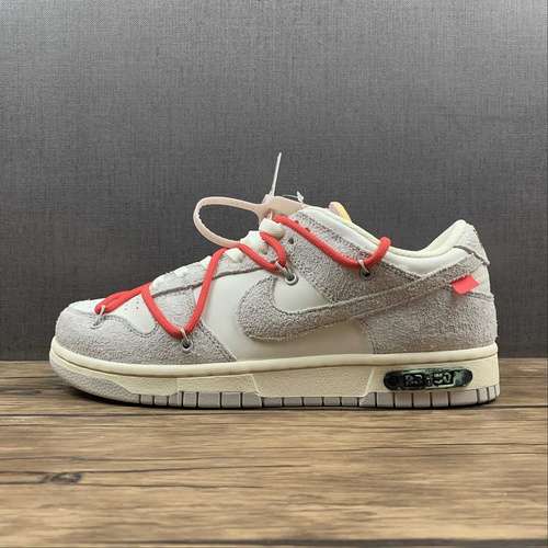 【380】[DJ0950-118]-[OW X SB DUNK LOW LOT 33 OF 50 SAIL/NEUTRAL GREY/CHILE RED]-[UNISEX:35.5-47.5]