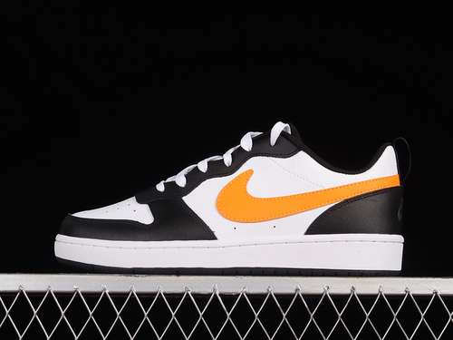 【230】[BQ5448-115]-[COURT BOROUGH LOW 2 GS WHITE/BLACK/DARK SMOKE GREY/TOTAL ORANGE]-[UNISEX:36-45]