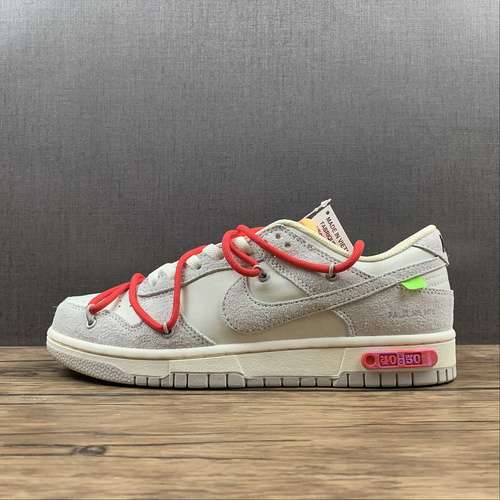 【430】[DJ0950-103]-[OW X SB DUNK LOW LOT 40 OF 50 SAIL/NEUTRAL GREY/GLOBAL RED]-[UNISEX:36-47.5]