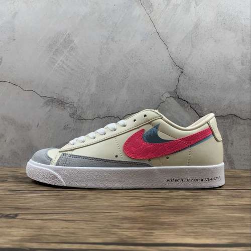 【250】[DA6364-164]-[BLAZER LOW 77 VINTAGE PALE IVORY/HYPER PINK]-[WOMAN:36-39]-[MAN:40-44]