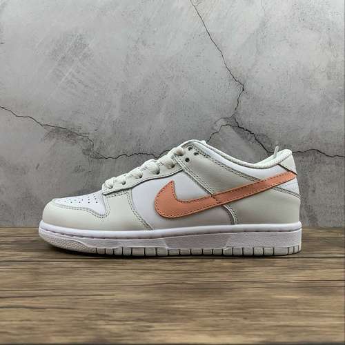 【370】[CW1590-101]-[SB DUNK LOW GS MISMATCH SWOOSH TROPICAL WHITE/BONE/PEACH/AQUA]-[WOMAN:36-39]