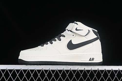 【340】[SH0235-511]-[AIR FORCE 1 07 MID OFF WHITE/BLACK]-[WOMAN:36-39]-[MAN:40-45]