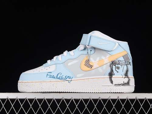 【340】[CW2289-111]-[AIR FORCE 1 MID 07 LIGHT BLUE/WHITE/ORANGE]-[WOMAN:36-39]-[MAN:40-45]