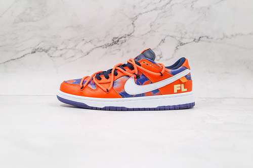 【360】[CT0856-801]-[OW X SB DUNK LOW X FL ORANGE/NAVY BLUE-WHITE]-[WOMAN:36-39]-[MAN:40-45]