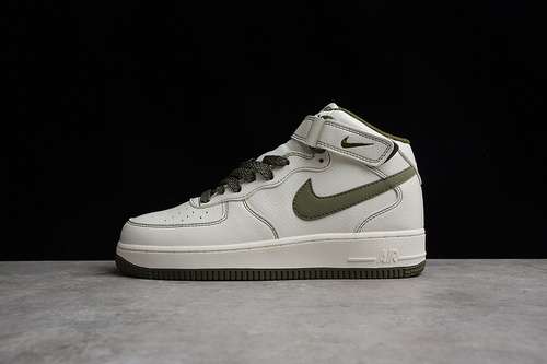【330】[RD6698-123]-[AIR FORCE 1 MID 07 BEIGE/BEIGE/ARMY GREEN]-[WOMAN:36-39]-[MAN:40-45]