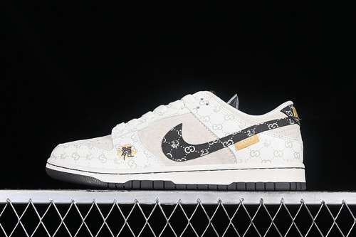 【400】[FC1688-160]-[GU*CCI SB DUNK LOW WHITE/BLACK/GREY]-[WOMAN:36-39]-[MAN:40-45]