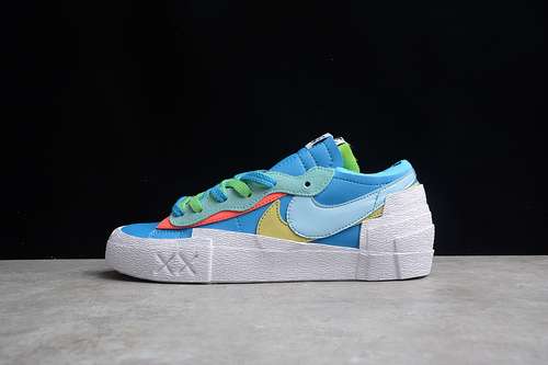 【320】[DM7901-400]-[KAWS X SACAI X BLAZER LOW NEPTUNE BLUE/GREEN/WHITE]-[WOMAN:36-39]-[MAN:40-45]
