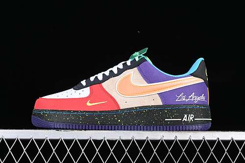 【300】[CT1117-100]-[AIR FORCE 1 07 LOW WHAT THE LA BLACK/GREY/ORANGE/BLUE/PURPLE]-[UNISEX:35.5-46]