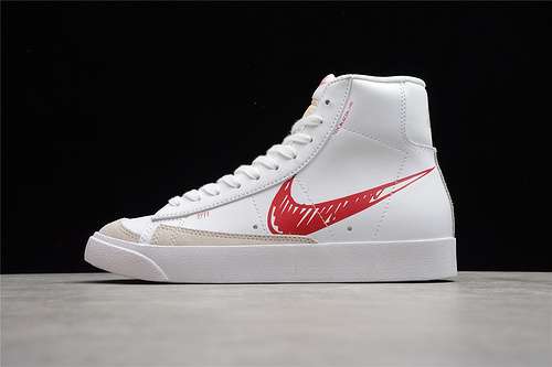 【280】[CW7580-100]-[BLAZER MID 77 SKETCH WHITE/WHITE/RED]-[WOMAN:36-39]-[MAN:40-45]