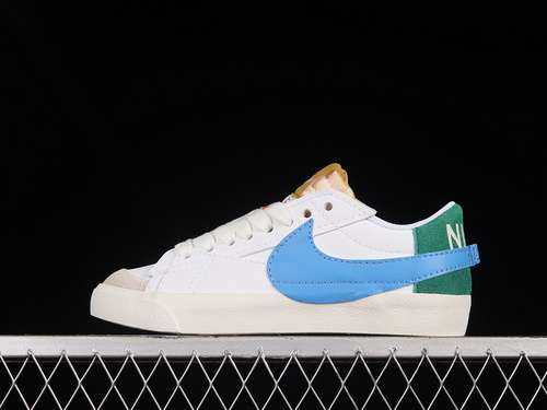 【250】[DQ1470-100]-[BLAZER LOW 77 JUMBO MISMATCH WHITE/MALACHITE]-[WOMAN:36-39]-[MAN:40-45]