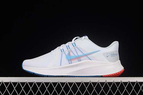 【280】[DA1105-101]-[QUEST 4 RUNNING SHOES WHITE/PURE PLATINUM/IMPERIAL BLUE]-[MAN:39-45]