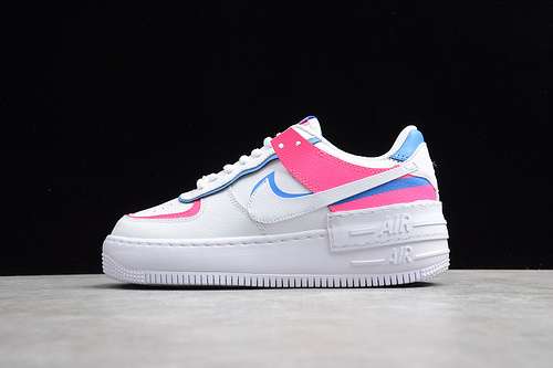 【340】[CU3012-111]-[GZ AIR FORCE 1 LOW SHADOW WHITE/PINK-BLUE]-[WOMAN:35.5-40]