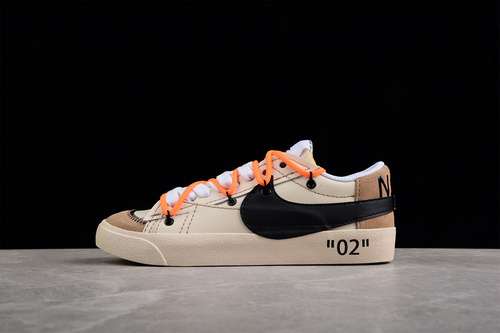 【260】[DQ1470-101]-[BLAZER LOW 77 JUMBO WHITE/ORANGE/BLACK-KHAKI]-[WOMAN:36-39]-[MAN:40-45]