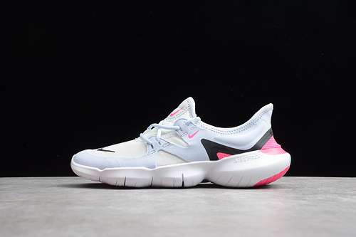 【240】[AQ1316-101]-[FREE RN 5.0 MARATHON RUNNING SHOES WHITE/BLACK-HALF BLUE]-[WOMAN:36-39]