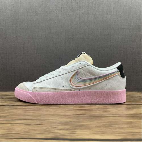 【240】[DD3034-100]-[BLAZER LOW 77 VINTAGE BE TRUE WHITE/PINK/MULTI-COLOR]-[WOMAN:36-40]