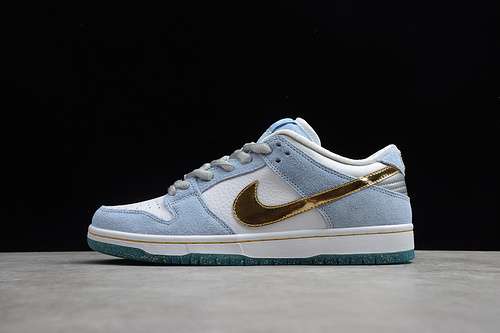 【480】[DC9936-100]-[SEAN CILVER X SB DUNK LOW LIGHT BLUE/WHITE/GOLD]-[UNISEX:36-45]