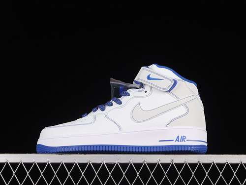 【340】[MK0619-233]-[AIR FORCE 1 MID 07 WHITE/DARK BLUE/WHITE]-[WOMAN:36-39]-[MAN:40-45]