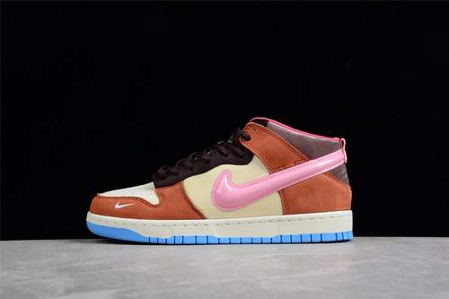 【450】[DJ1173-700]-[SOCIAL STATUS X SB DUNK MID CHOCOLATE MILK CANVAS/MID SOFT PINK/BURNT BROWN]